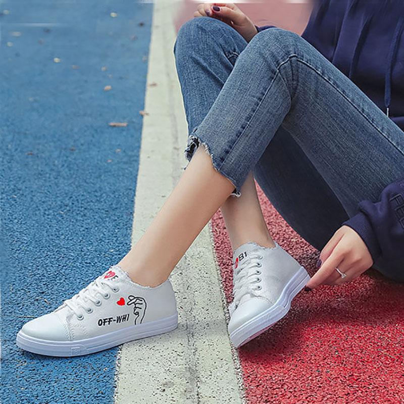 Korean Canvas Shoes Female Students Flat Casual Sports Shoes Summer Thin Breathable White Shoes Single Shoes Sneakers