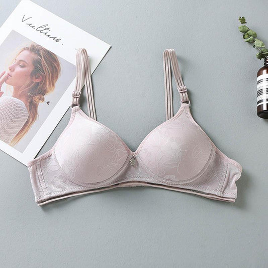 Ladies Natural Simple Two-Breasted Bra Thin Breathable Underwear Comfortable Sexy Adjustable Bra