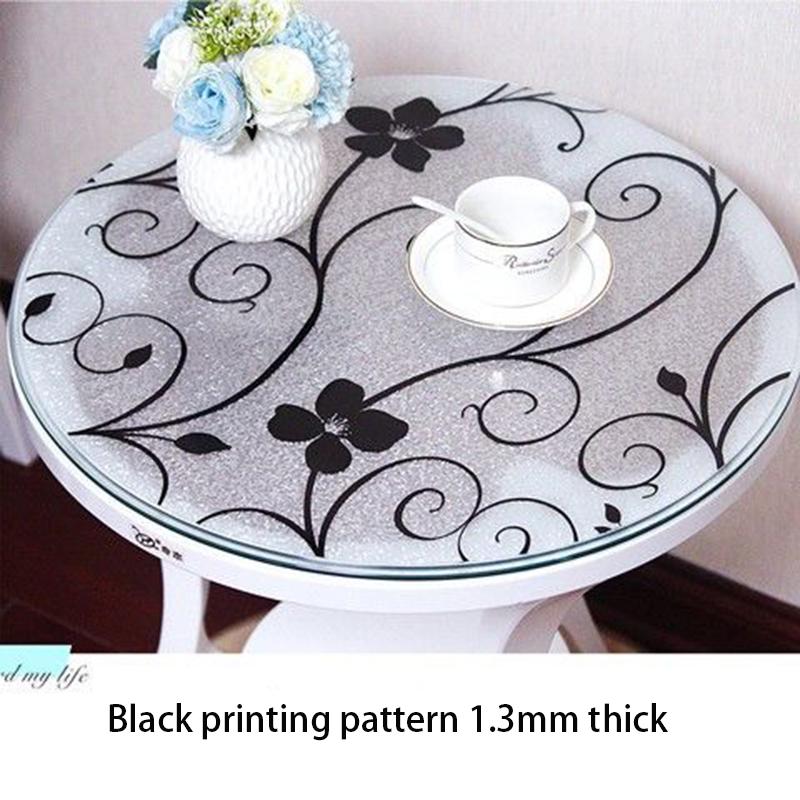 1.5mm Thick Soft Glass Round Table Mat Waterproof and Oil-proof Disposable Tablecloth Insulation Tablecloth PVC Dining Table and Coffee Table Mat