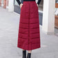 M-5XL Winter Warm Long Skirt Women's Autumn and Winter Thickened Down Cotton Skirt Large Size Zipper Winter Skirt