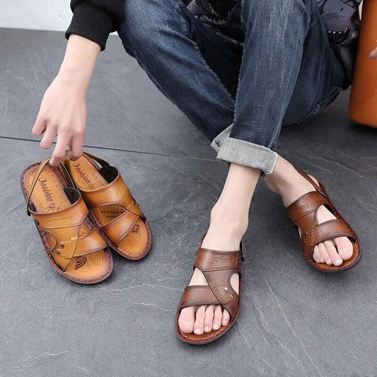 Summer Waterproof Non-slip Sandals For Men Soft Bottom Wear-resistant Dual-use Slippers Breathable Beach Sandals