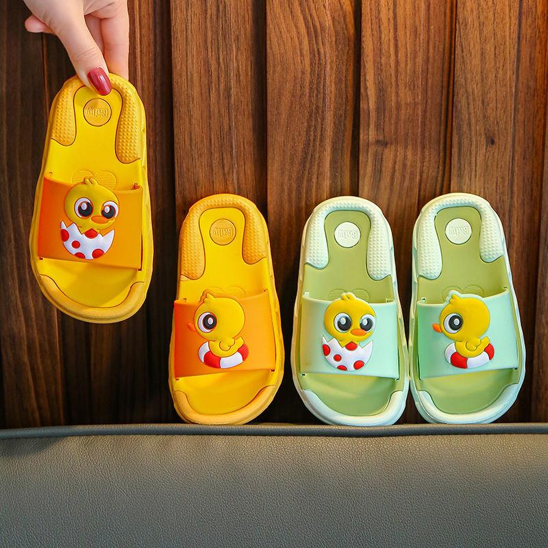 Children's Sandals Slippers Summer Boys  Girls Non-slip Soft Bottom Kids Bathroom Bath Slippers Cartoon Household Duckling Children Baby Slippers