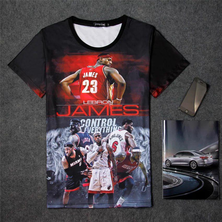 Short-sleeved T-shirt basketball star T-shirt large size basketball clothes men's summer 3D printing