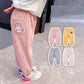 Children's Clothing Girls Pants Embroidery Cartoon Children's Sports Pants Spring and Autumn Casual Trousers