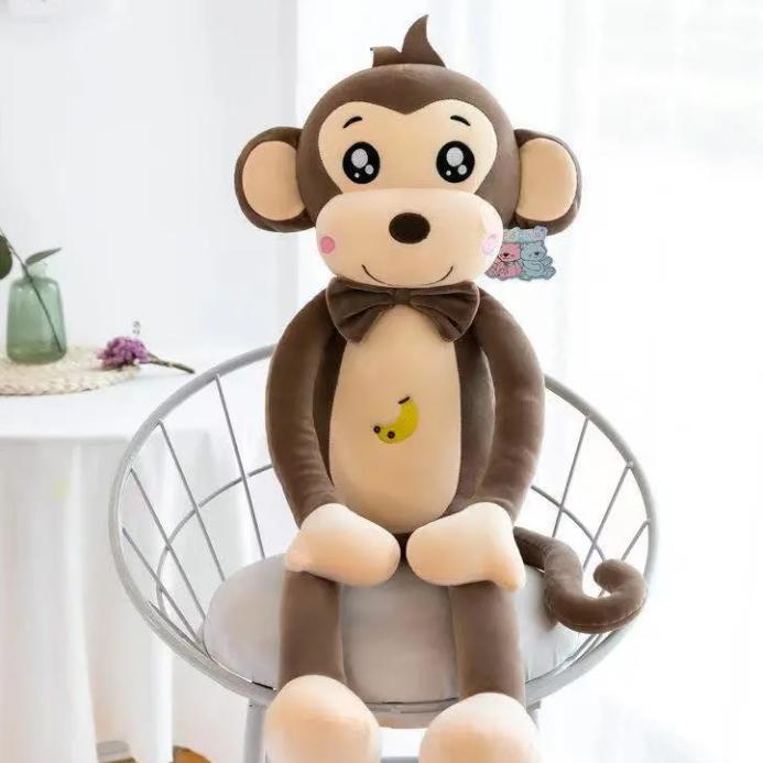 Lovely Monkey Plush Toy Bed Soft Doll Pillow Children Comforting Doll Pillow Kids Cute Birthday Gift