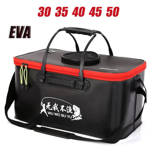 EVA Portable Fishing Bag Folding Thickened Live Fish Tank Water Tank Bucket Camping Fishing Tackle Fish Box Storage Bag