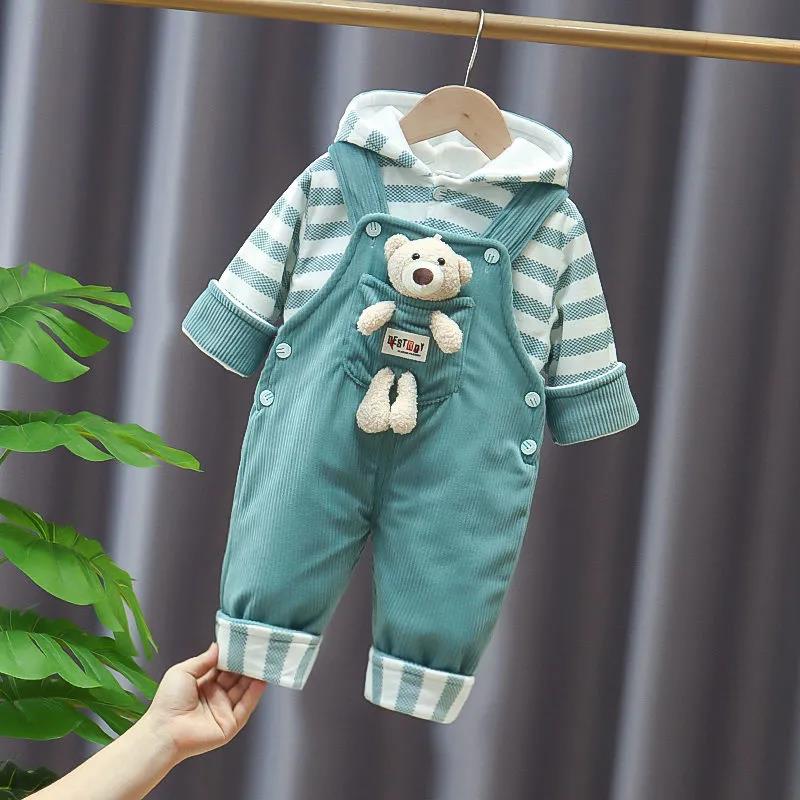 Baby Boy's Autumn and Winter Children's Clothes Autumn Foreign Style Baby Cotton Clothe Winter Thin Cotton Three-piece Suit