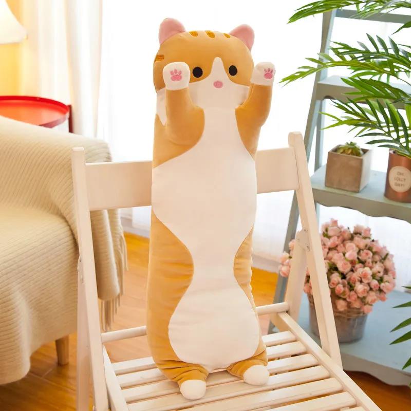 Plush Toy Pillow Cute Cat Pillow Long Pillow Plush Toy Doll Girl Birthday Gift Doll Doll