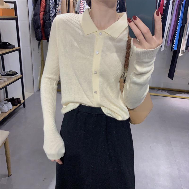 Autumn and Winter Knitted Tops Are Slimmer Solid Color Buttons Long-sleeved Tops Women Fashion Korean Cardigan Sweater