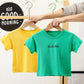 Children's Summer T-shirt Pure Cotton Thin Baby Cotton Short-sleeved Boys and Girls Candy Color Solid Color Children's Foreign Style Blouse