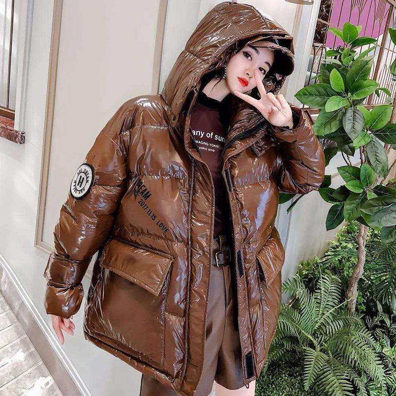 Glossy Cotton-padded Clothes Women's Loose Padded Winter Clothes Short Loose Cotton-padded Clothes Bread Jacket