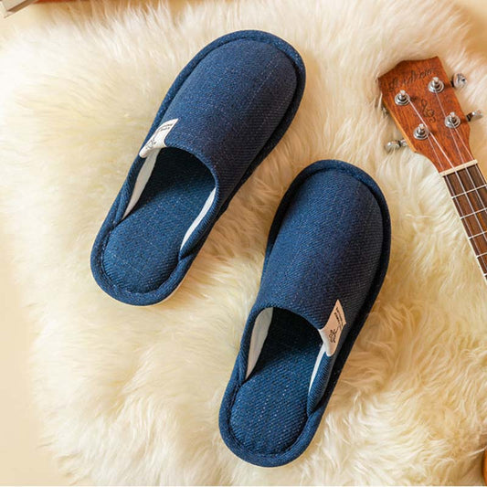 Autumn Winter Cotton Slippers Indoor Men's Non-slip Soft Bottom Cotton Slippers Home