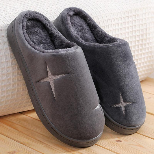 Cotton Slippers Female Winter Couple Home Bag with Thick-soled Non-slip Warm Shoes Indoor Wool Slippers Male