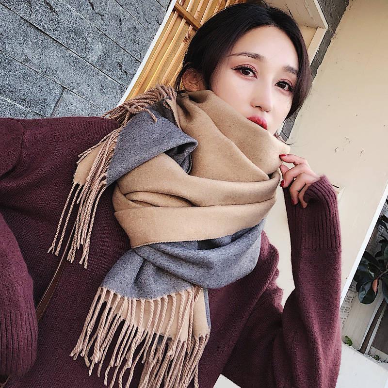 Women Scarf Thicken Warm Shawls and Wraps Lady Long Cashmere Pashmina Scarves