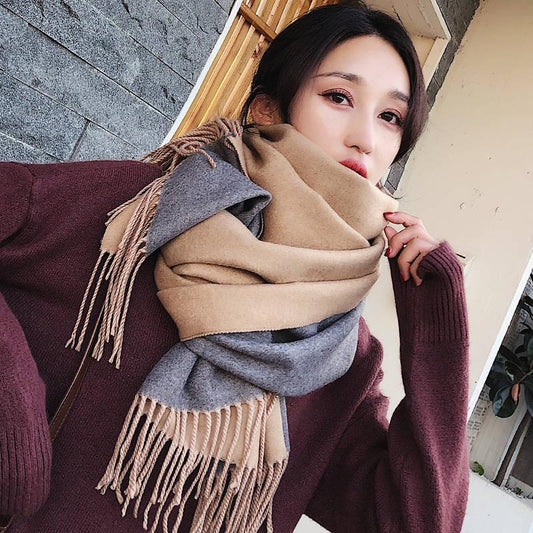 Women Scarf Thicken Warm Shawls and Wraps Lady Long Cashmere Pashmina Scarves