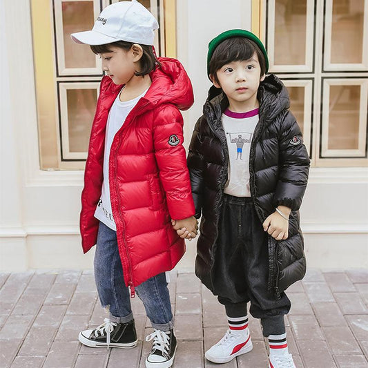 Children's Clothing Down Jacket Mid-length Lightweight Jackets for Boys and Girls New Small and Medium-sized Children's Baby Clothes