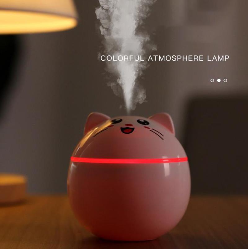 300ml Cute Cat Air Humidifier USB Aroma Diffuser Sprayer for Home Office Car