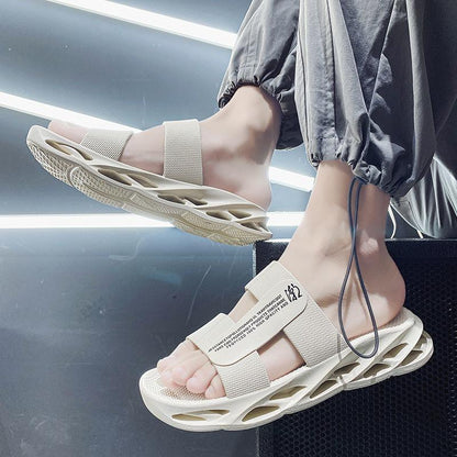 Outer Wear Trendy Personality Men's Slippers Fashion Blogger Beach Sandals Summer Household Non-slip Flip Flop Sandals