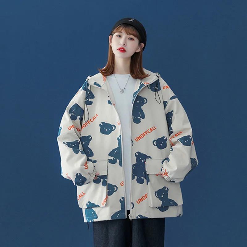 Womens Coats and Jackets High Street Hip Hop Baseball Uniforms Street Casual Coat Loose Jacket Tops