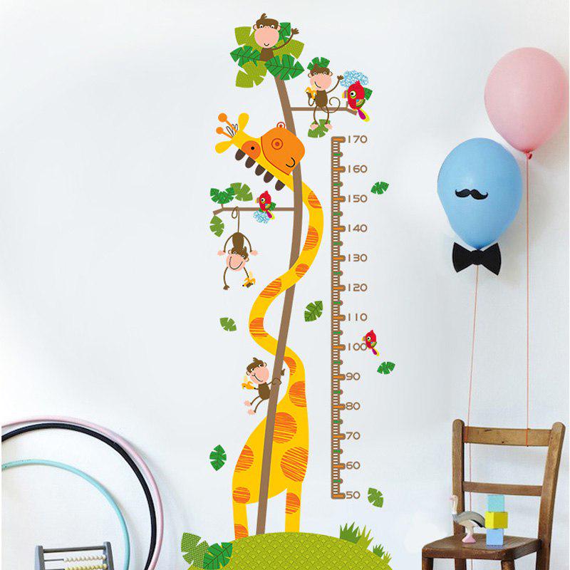 [Wall stickers] giraffe monkey children height wall stickers for kids rooms nursery kitchen refriger