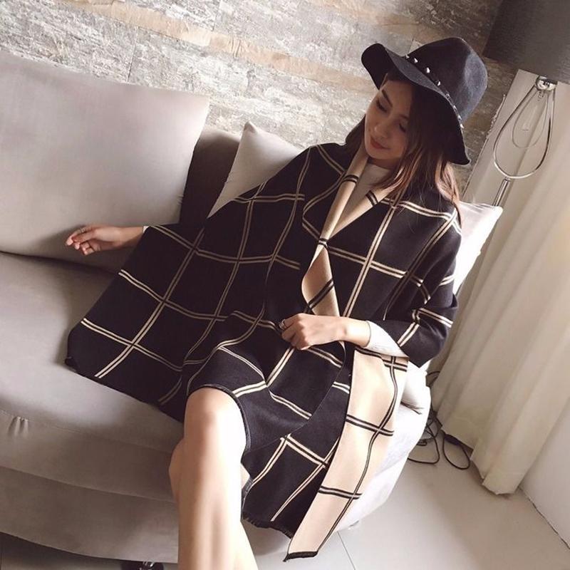 Scarf Women Winter All-match Thickened Air-conditioned Room To Keep Warm Super Large Imitation Cashmere Shawl Dual-use Double-sided