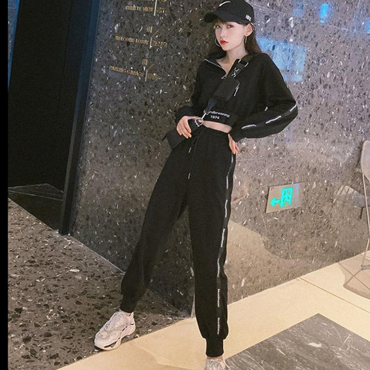 Sports Suits for Women In Spring and Autumn, Short, Tall and Short, Slim Sweater, Fashionable Trousers, Casual Two-piece Set for Women