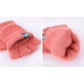 Women's Fall Winter Imitation Mink Fur Cycling Plush Gloves Fingerless Warm Mittens Thickened Flip Nylon Gloves Soft Comfortable Thermal Gloves