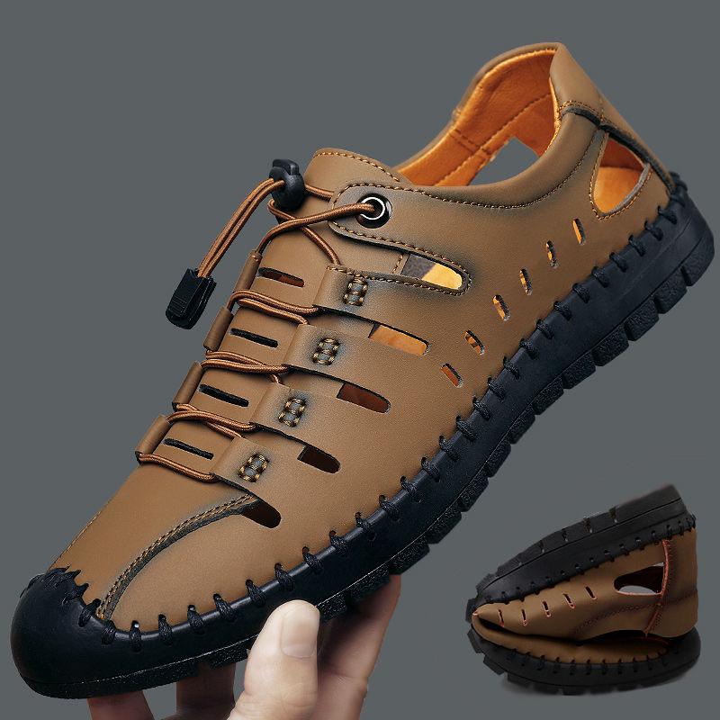 Men's Shoes Mens Sandals Summer High Quality Leather Casual Shoes Men Beach Sandals Sandalias Hombre