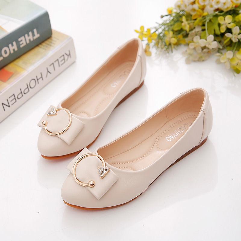 Women's Single Shoes All-match Soft-soled Flat Heels Non-slip Comfortable Shallow Mouth Non-slip Single Shoes Soft and Light