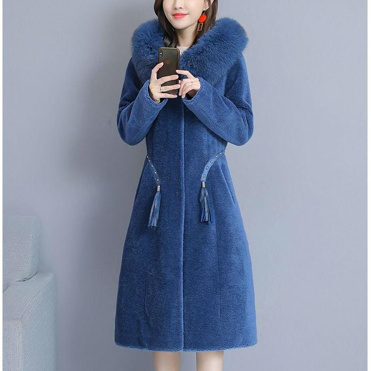 Wool Coat Winter Cold warm Long sleeve Fur jacket Luxurious Large size Fur coat Winter Woman's