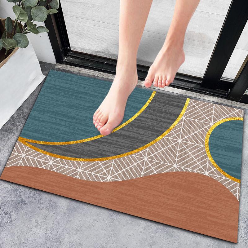 European Geometric Carpet Entrance Door Mat Living Room Anti-slip Carpet Absorbent Bath Mat Kitchen Rug Welcome Mats for Front Door