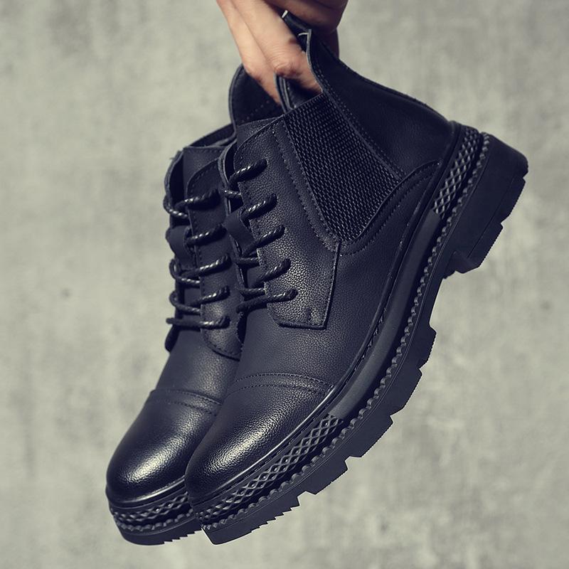 Autumn and Winter Leather Martin Boots Male Handsome Ankle Boots Waterproof Non-slip Work Boots