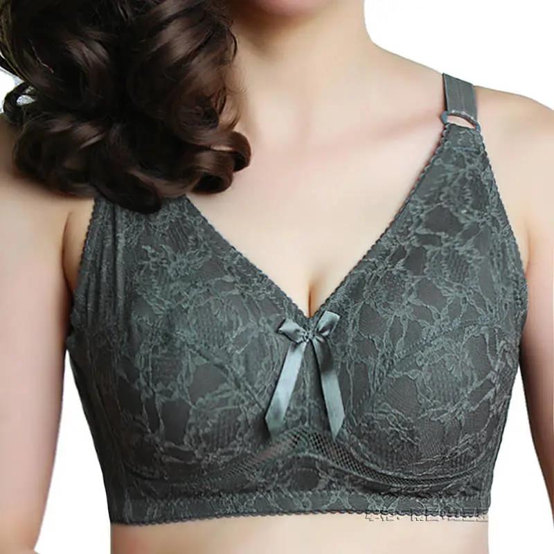 36BC-46CD Ultra-thin Breathable Large Size No Steel Ring Anti-sagging Women's Underwear Bra