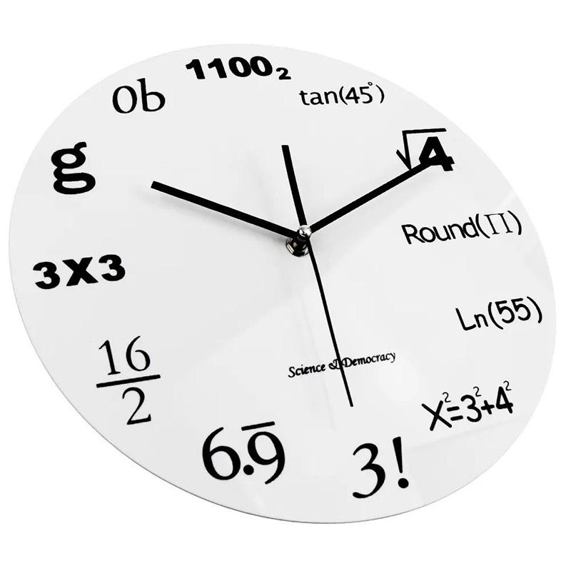 Clocks and Watches Wall Clocks Creative Mathematics Formula Fashion Living Room Personality Acrylic Quartz Clock Simple Modern Clock Mute Wall Clock