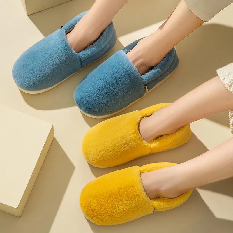 Autumn and Winter Cotton Slippers Men and Women Thick Bottom Non-slip Couples Home Indoor Cotton Slippers