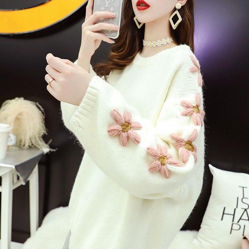 Autumn and Winter Loose Sweater Fashion Casual Jacket Korean Style Simple Young Women's Bottoming Shirt