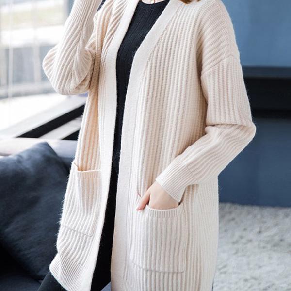 Knit coat trend wild woman clothing cardigan sweater women loose mid-length sweater