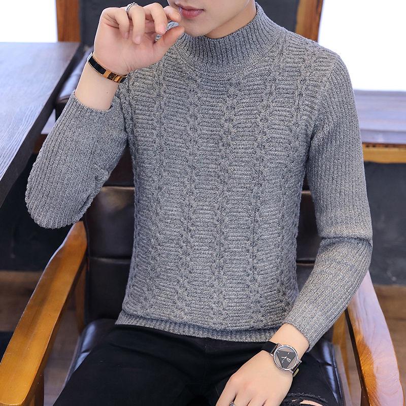 Cashmere Sweater Men Brand Clothing 2019 Autumn Winter Slim Warm Sweaters Turleneck Pullover Men Top