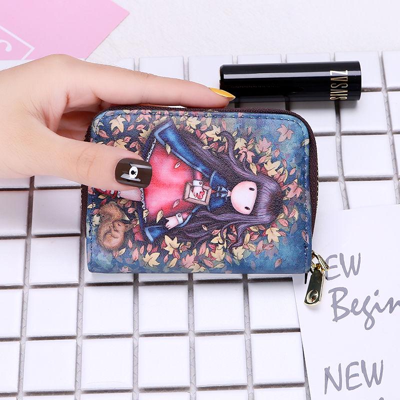 Lady cute cartoon personality compact multi-functional Mini multi-card set budding pocket bag lady