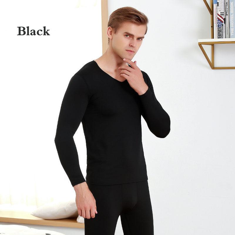 Winter Thermal Underwear V-neck Tops Pants Men Autumn Clothes Tight Suit Thicken Windproof Comfortable Soft Lining Long Sleeve High Elasticity Slim