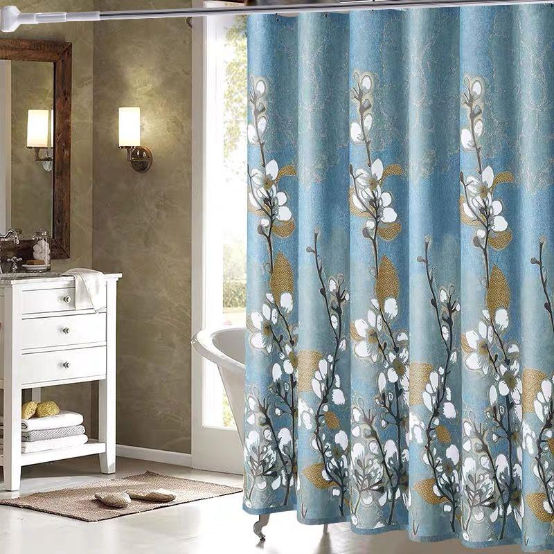 Punch-free Shower Curtain Thickened Sanitary Partition Shower Curtain Cloth Waterproof and Mildew-proof Shower Curtain