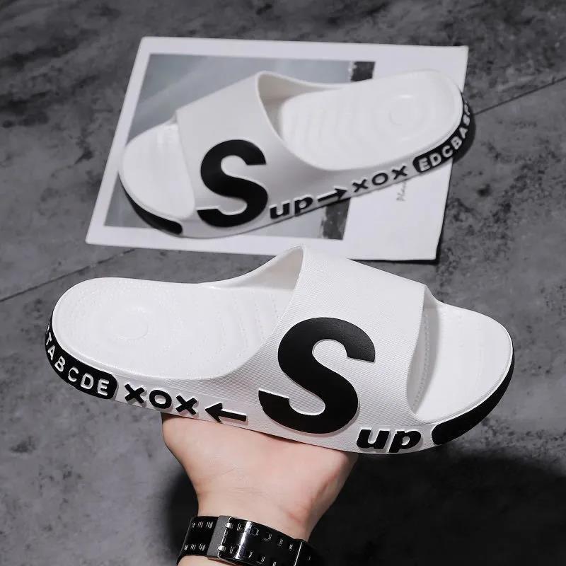 Men's and Women's Slippers Wear Summer Household Non-slip Thick Bottom Indoor Couple Sandals and Slippers