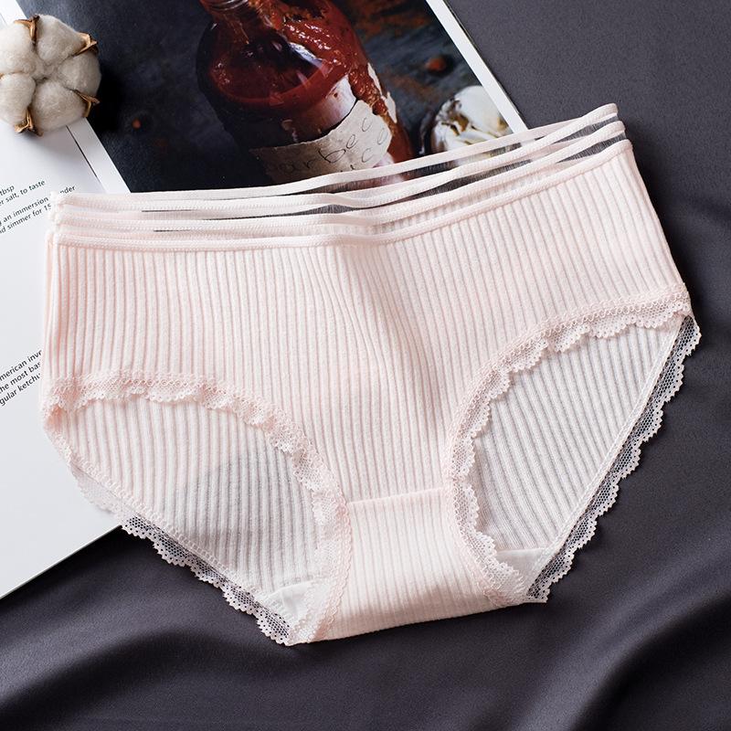 Hollow Striped Women's Panties Cotton Briefs for Women Low Waist Soft Female Underwear Skin-friendly Underpants Lady Intimates