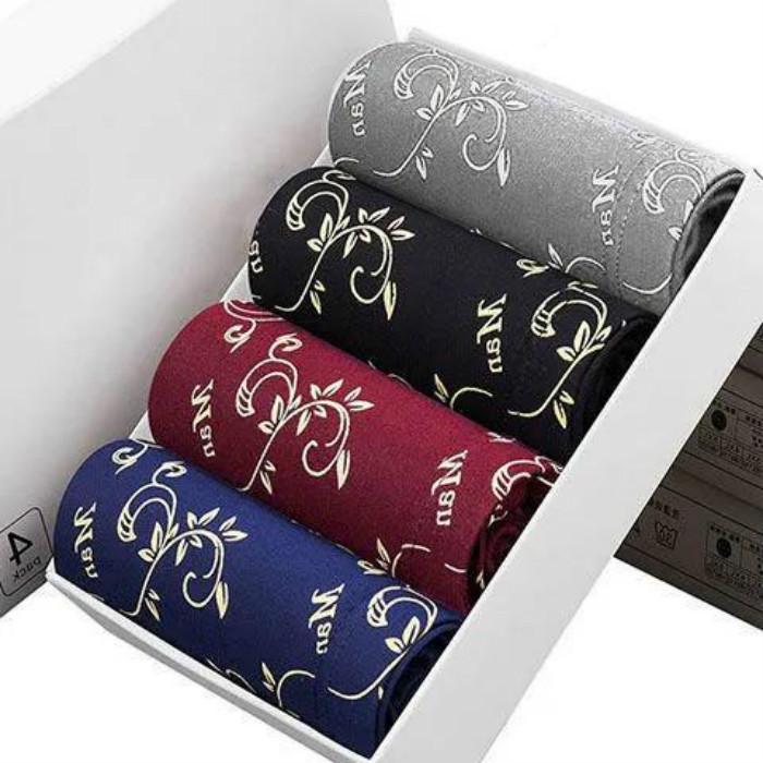 4 Pairs of Men’s Underwear Men’s Boxer Briefs Comfortable and Breathable Four Seasons Trend Personality Boxer Briefs