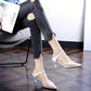 Korean Version of Baotou Mid-heel Breathable Mesh Fairy Sandals Pointed Toe Stiletto High Heels Women Slippers