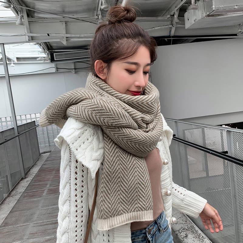 Scarf Women Winter Soft Wool Knitted Scarf Shawls Female Thicken Warmer Ladies Winter Scarfs