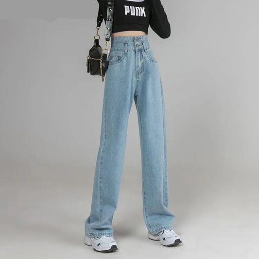 Woman Jeans High Waist Clothes Wide Leg Denim Clothing Blue Streetwear Vintage Quality 2022 Fashion Harajuku Straight Pants