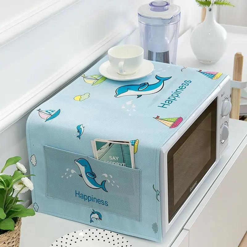 Microwave Oven Cover Dust Cover Oven Cover Cloth Oil-proof Cover Waterproof Household Dust-proof Cloth Refrigerator Dust-proof Cover Towel