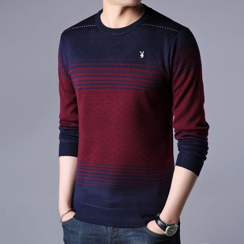 2019 Male Pullover Sweater Men Knitted Jersey Striped Sweaters Mens Knitwear Clothes Sueter Hombre