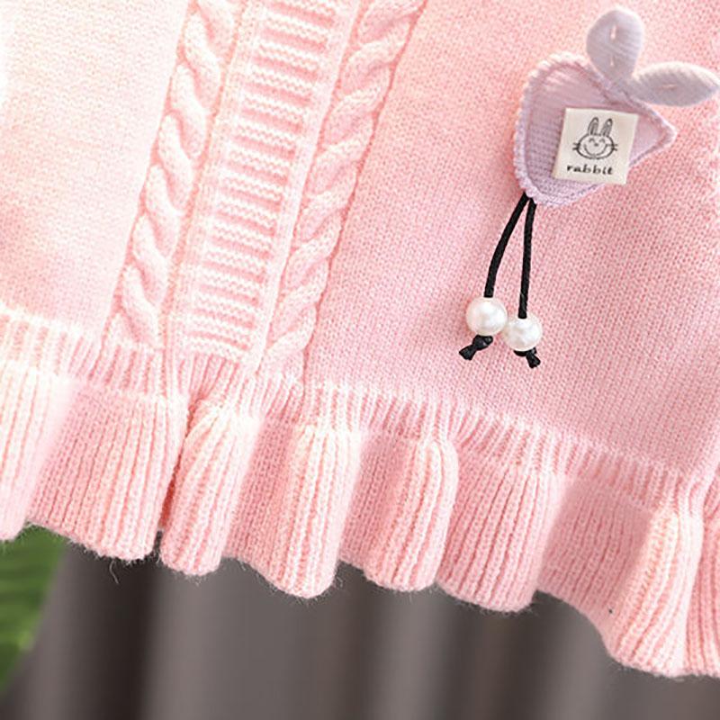 Female Baby Suit 0-4 Years Old Girl Korean Version of The Sweater Vest Three-piece Cute Spring and Autumn Long-sleeved Sets